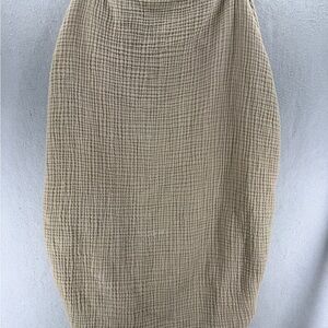 Babyletto Crib Sheet Tan 100% Cotton Gauze Natural Fiber Neutral 360 Fit Solid